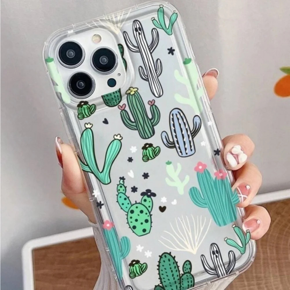 ⚠️Clearance🫧iPhone 12/Pro/Pro Max Cute Clear Cactus iPhone Case Brand New - Picture 2 of 4
